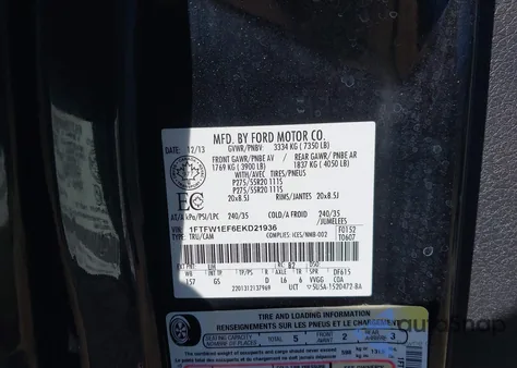 2014 Ford F-150 Xlt z USA, uszkodzony, nr VIN 1FTFW1EF6EKD21936